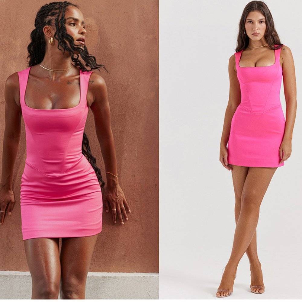 HOUSE OF CB 'Enya' Fuchsia Corset Mini Dress NWOT
